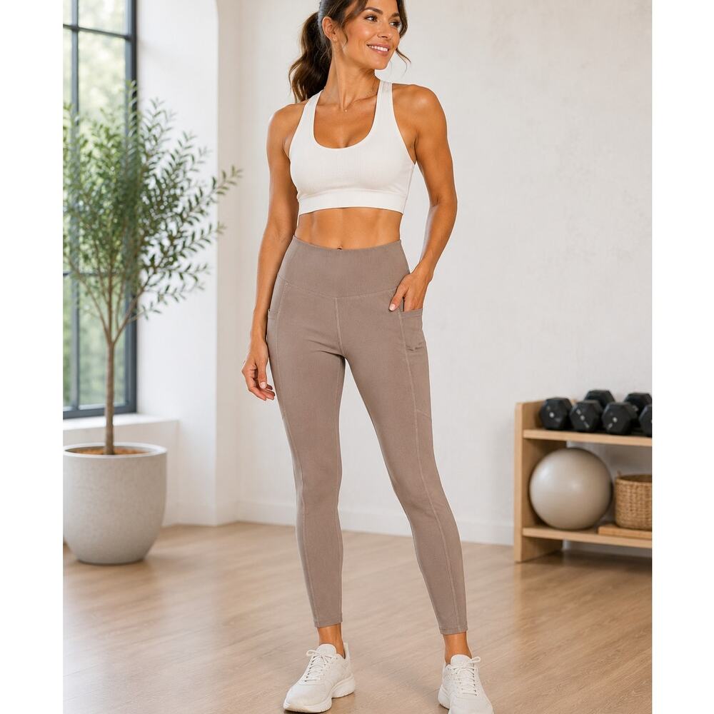 Move Theory Ribbed Leggings Beige XS